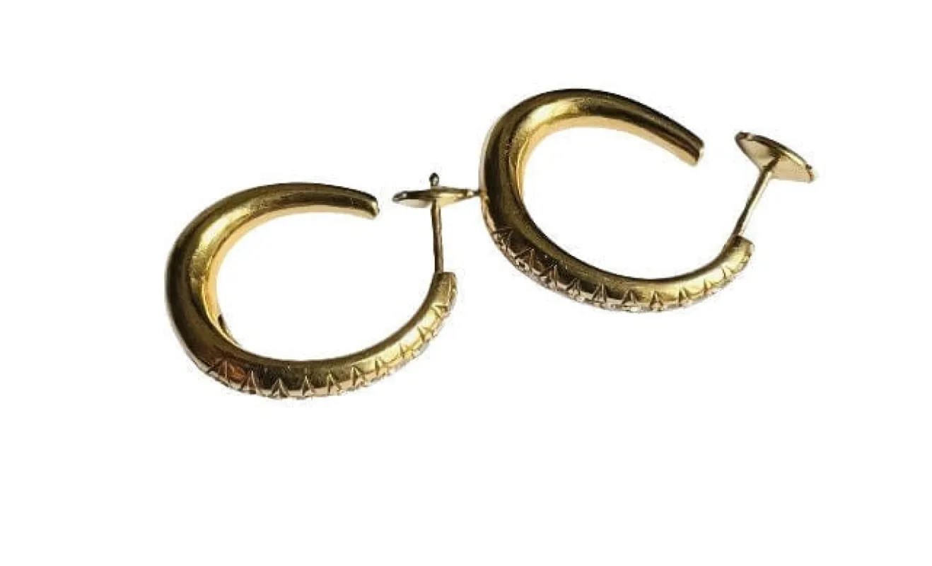 Créoles or jaune et diamants sold by 58 Facettes