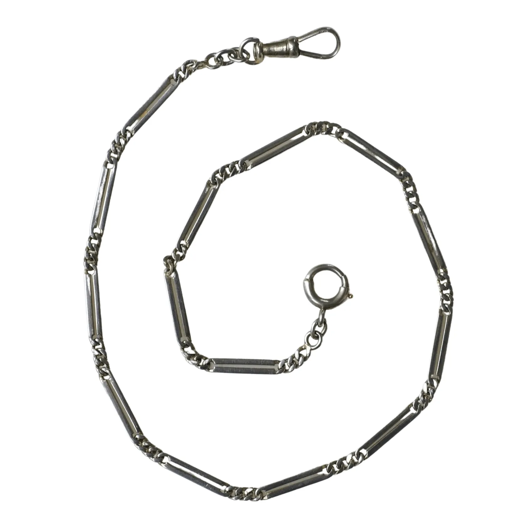 Chaîne de montre Art Déco en or blanc sold by 58 Facettes