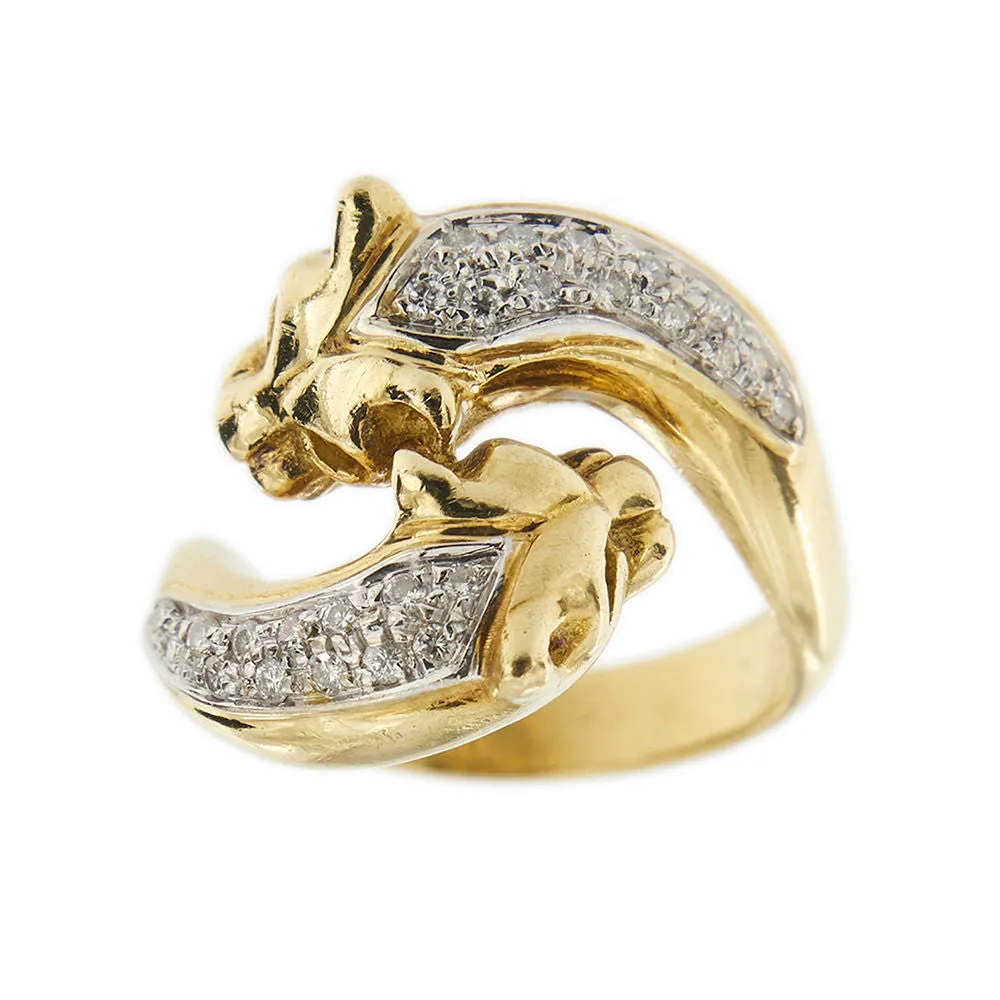 Bague panthères et diamants sold by 58 Facettes