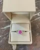 Bague or blanc saphir rose 1.20 carats diamants sold by 58 Facettes