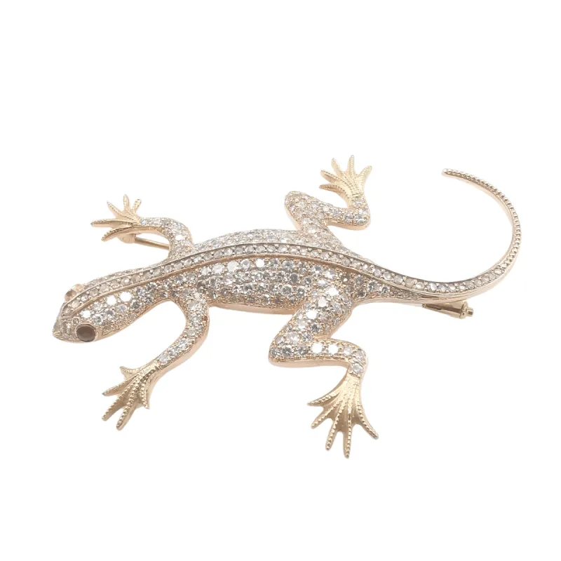 Broche salamandre Or rose Diamants 6.94 ct made by 58 Facettes