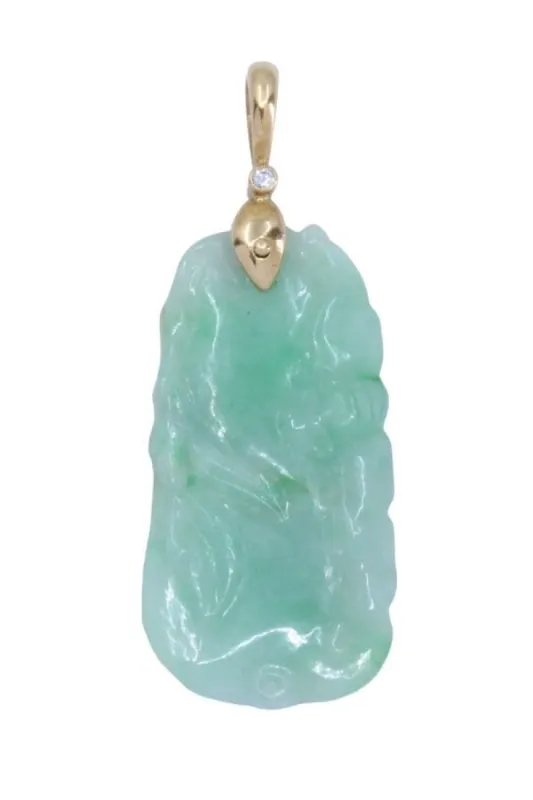 PENDENTIF JADE ET DIAMANT sold by 58 Facettes