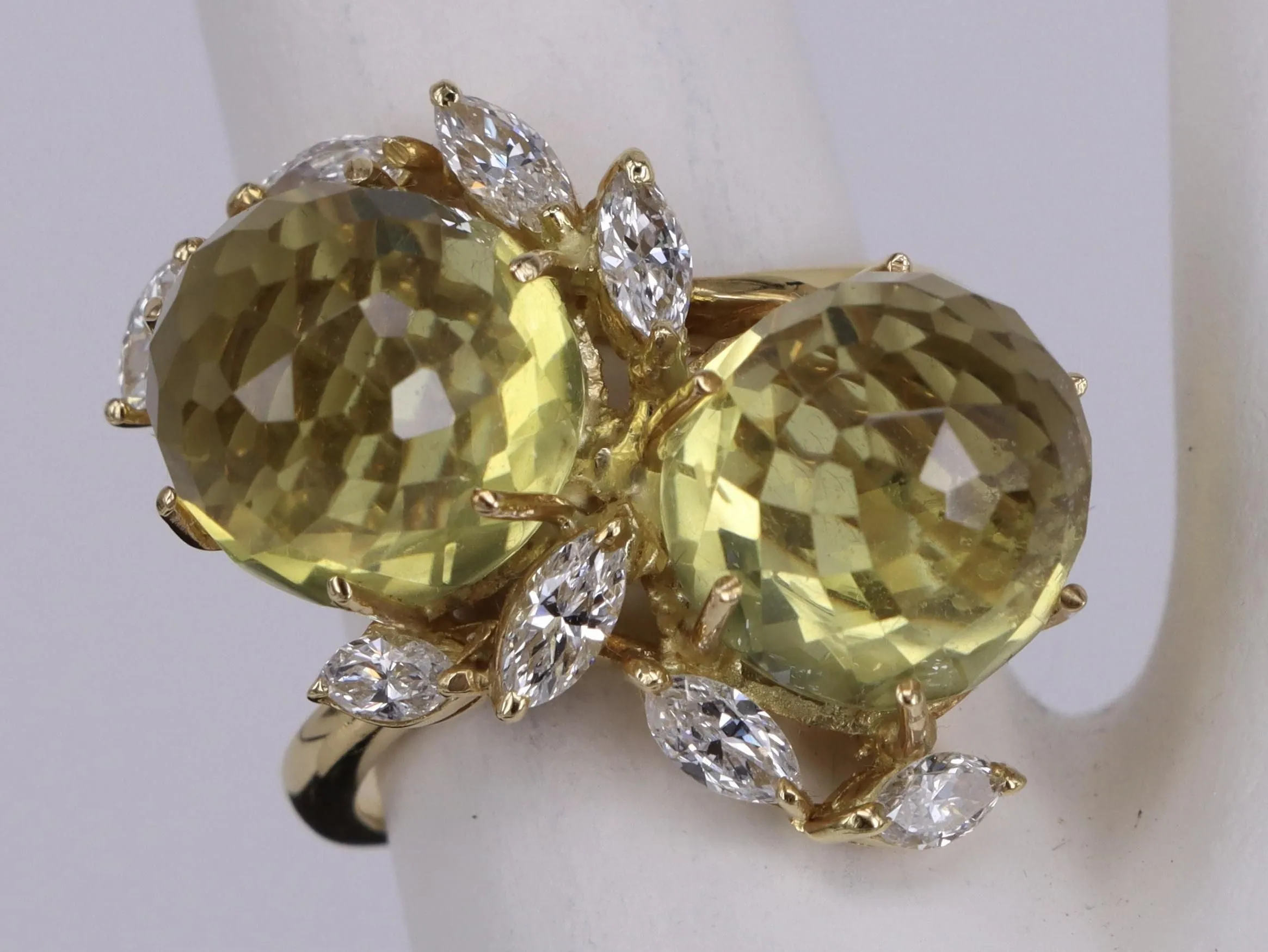 Bague baroque toi et moi citrine et Diamants en or jaune sold by 58 Facettes product image thumbnail 2