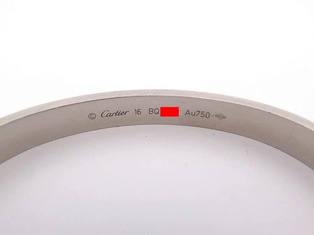 bracelet CARTIER love or blanc gris 18k t16 + certificat sold by 58 Facettes product image thumbnail 3