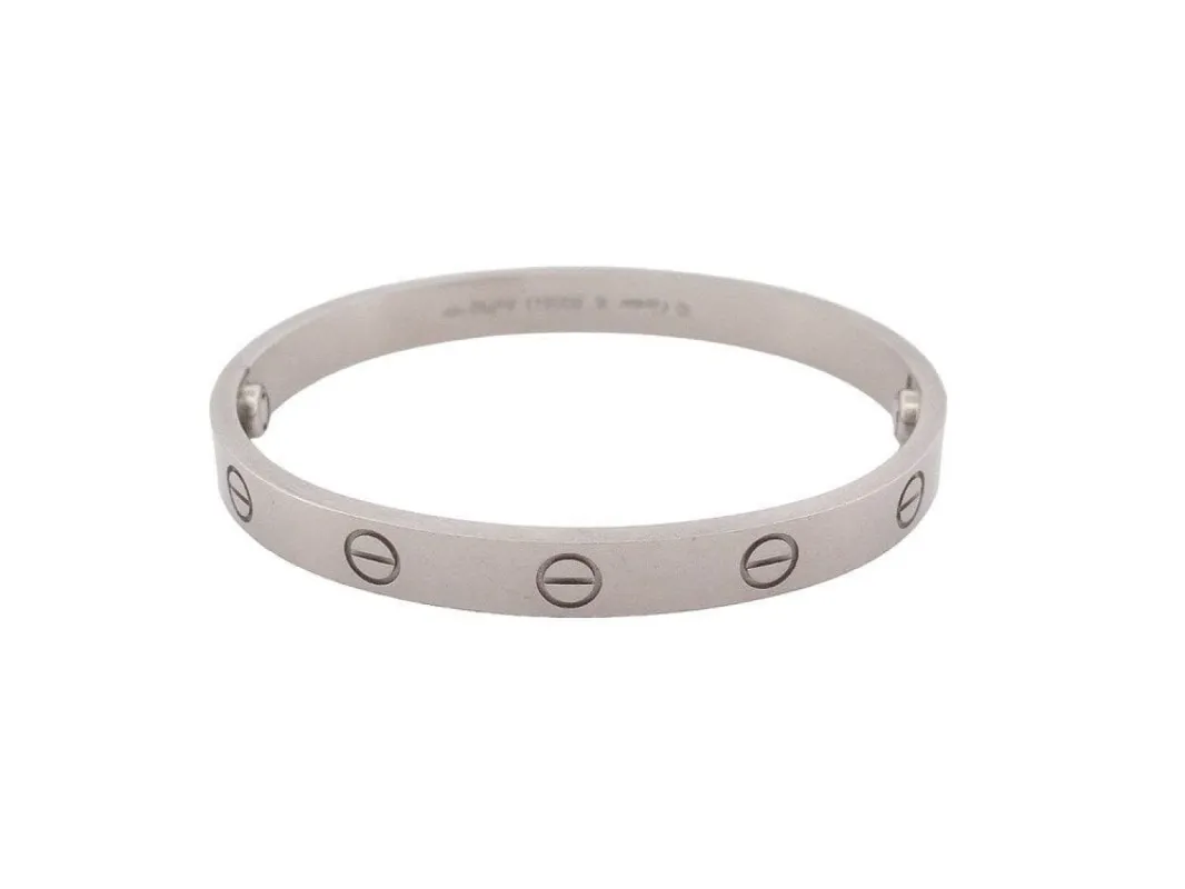 bracelet CARTIER love or blanc gris 18k t16 + certificat sold by 58 Facettes