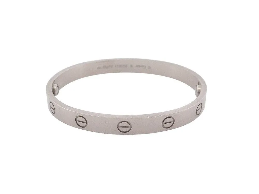 bracelet CARTIER love or blanc gris 18k t16 + certificat sold by 58 Facettes
