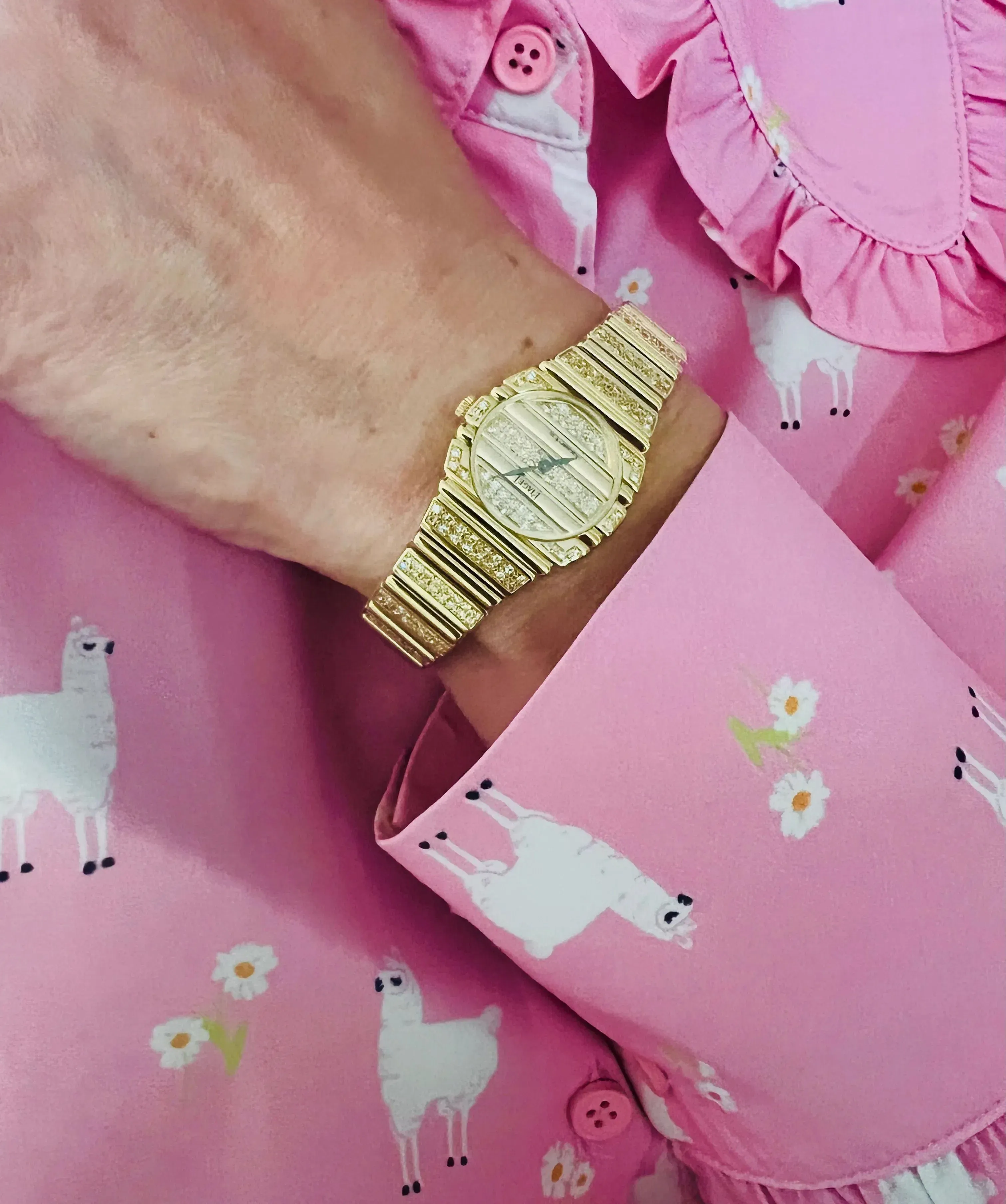 Piaget - Montre "Polo" Full Pavé Diamants Or Jaune sold by 58 Facettes product image thumbnail 5