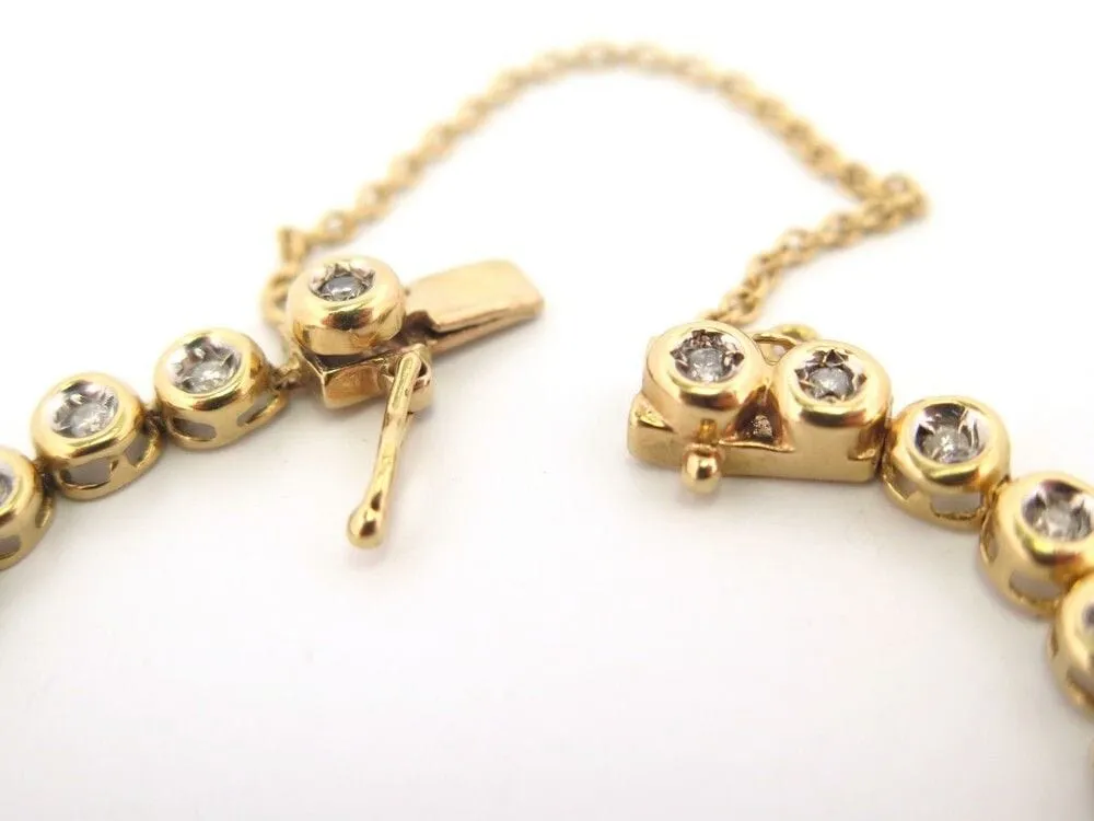 vintage bracelet tennis serti de 39 diamants 1ct en or jaune 18k sold by 58 Facettes product image thumbnail 4