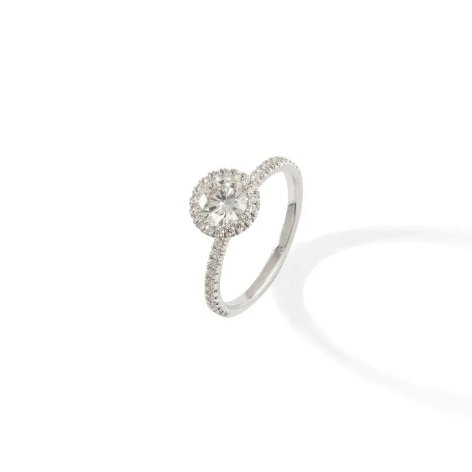 Bague de fiançailles en or blanc ornée de diamants. sold by 58 Facettes product image thumbnail 3