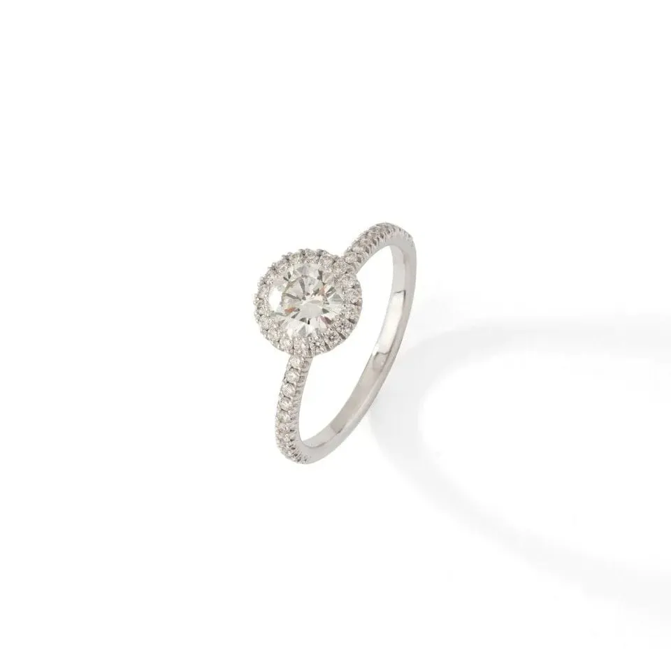 Bague de fiançailles en or blanc ornée de diamants. sold by 58 Facettes