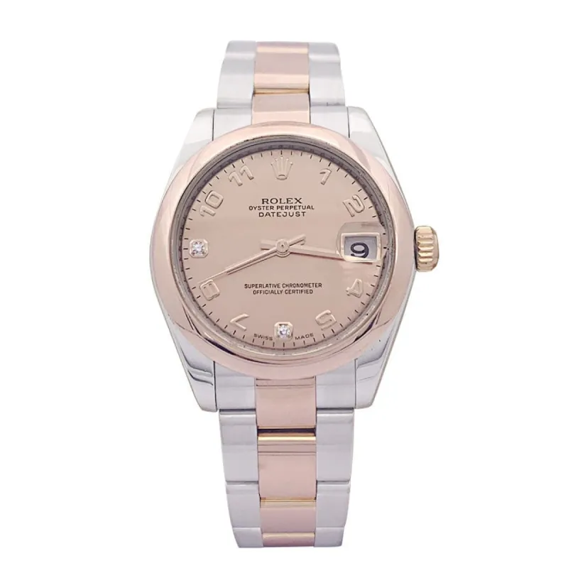 Montre Rolex "Datejust" acier, or rose, diamants, nacre rose. sold by 58 Facettes