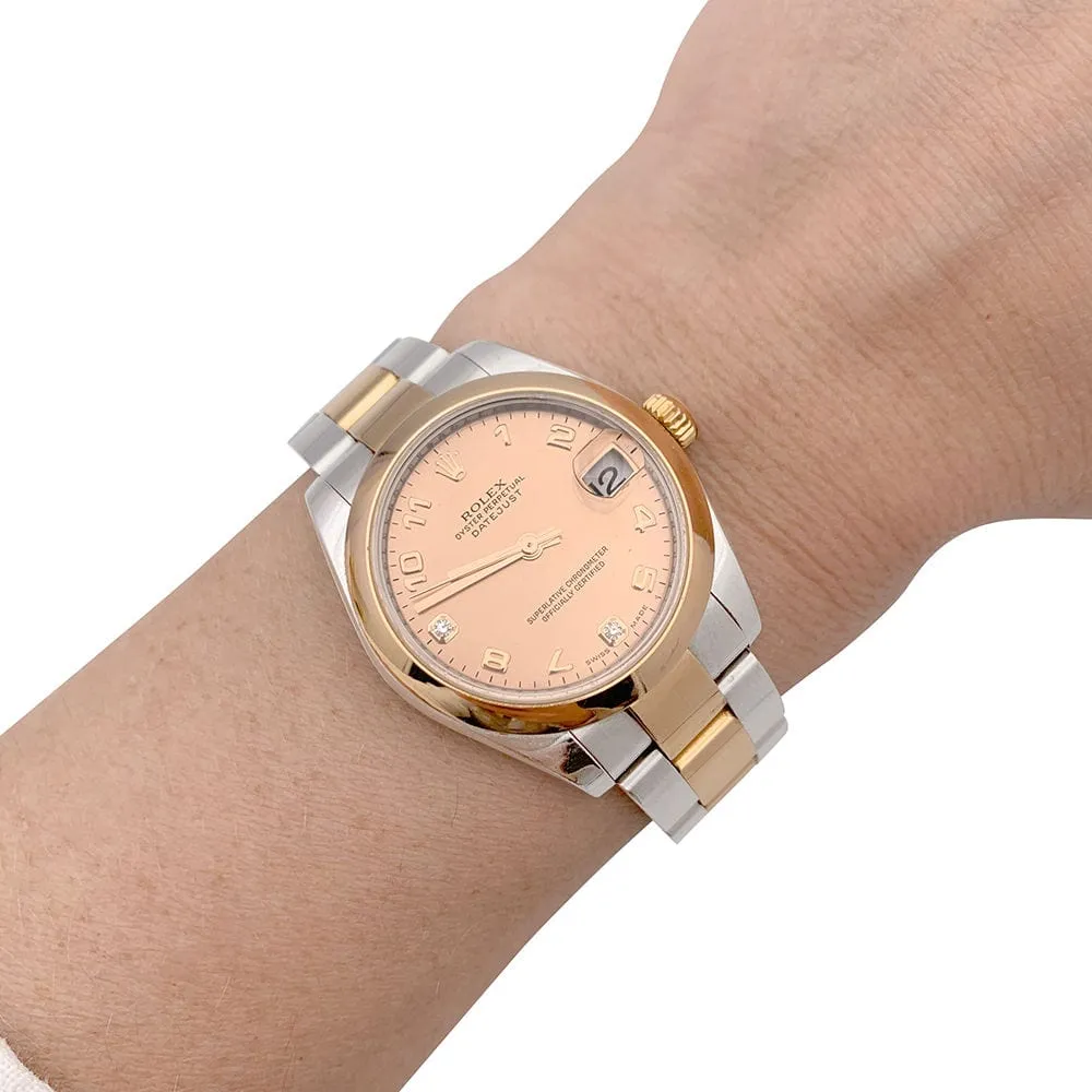 Montre Rolex "Datejust" acier, or rose, diamants, nacre rose. sold by 58 Facettes product image thumbnail 4