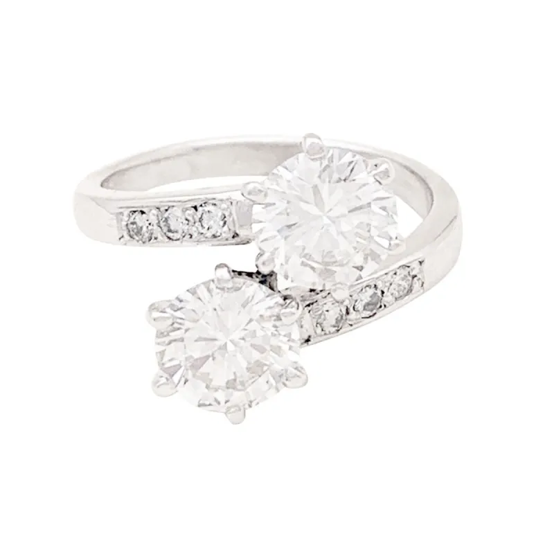 Bague "Toi & Moi" or blanc, diamants. sold by 58 Facettes
