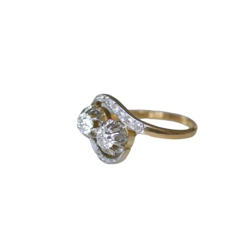 Bague Belle Époque Toi et Moi Diamants sold by 58 Facettes