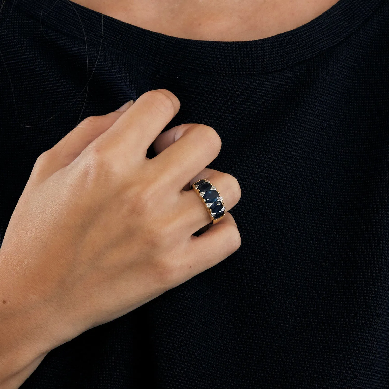 Bague sous un ciel d'étoile Saphirs Diamants sold by 58 Facettes product image thumbnail 2