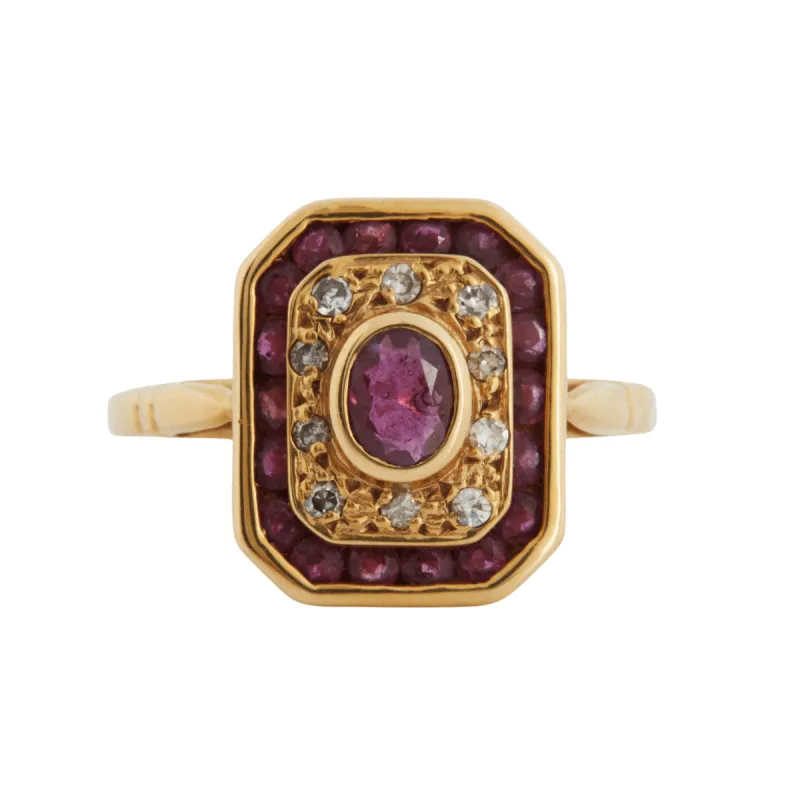 Bague Or jaune - Rubis et Diamants sold by 58 Facettes