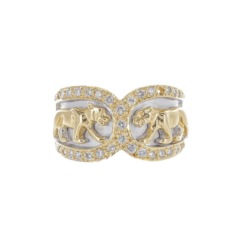 Bague Motif Panthère Or et Diamants sold by 58 Facettes