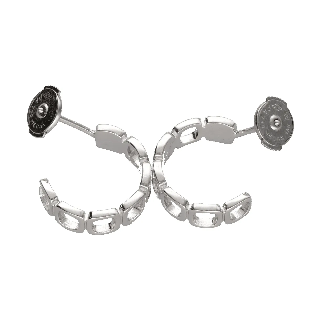 Dinh Van - Boucles d'oreilles Créoles Impression Domino diamants or blanc sold by 58 Facettes product image thumbnail 3