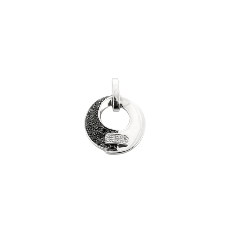 Pendentif or blanc diamants et diamants noirs sold by 58 Facettes