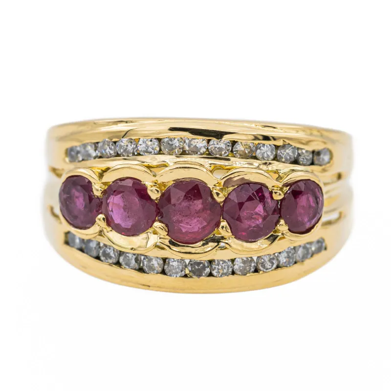 Bague Or jaune Rubis sold by 58 Facettes