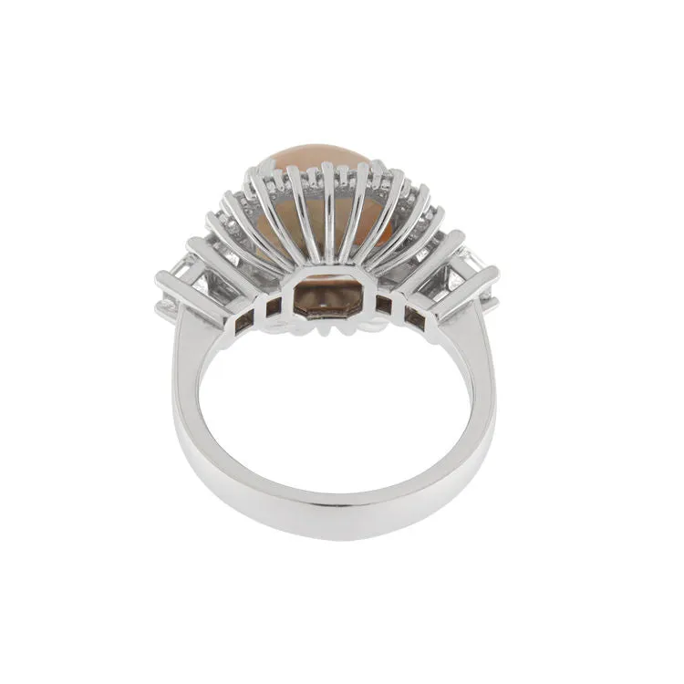 Bague en or blanc avec corail et diamants sold by 58 Facettes product image thumbnail 4