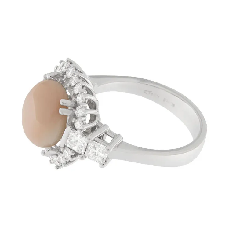 Bague en or blanc avec corail et diamants sold by 58 Facettes product image thumbnail 3