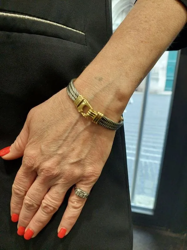 BRACELET CABLES OR ET ACIER sold by 58 Facettes product image thumbnail 2