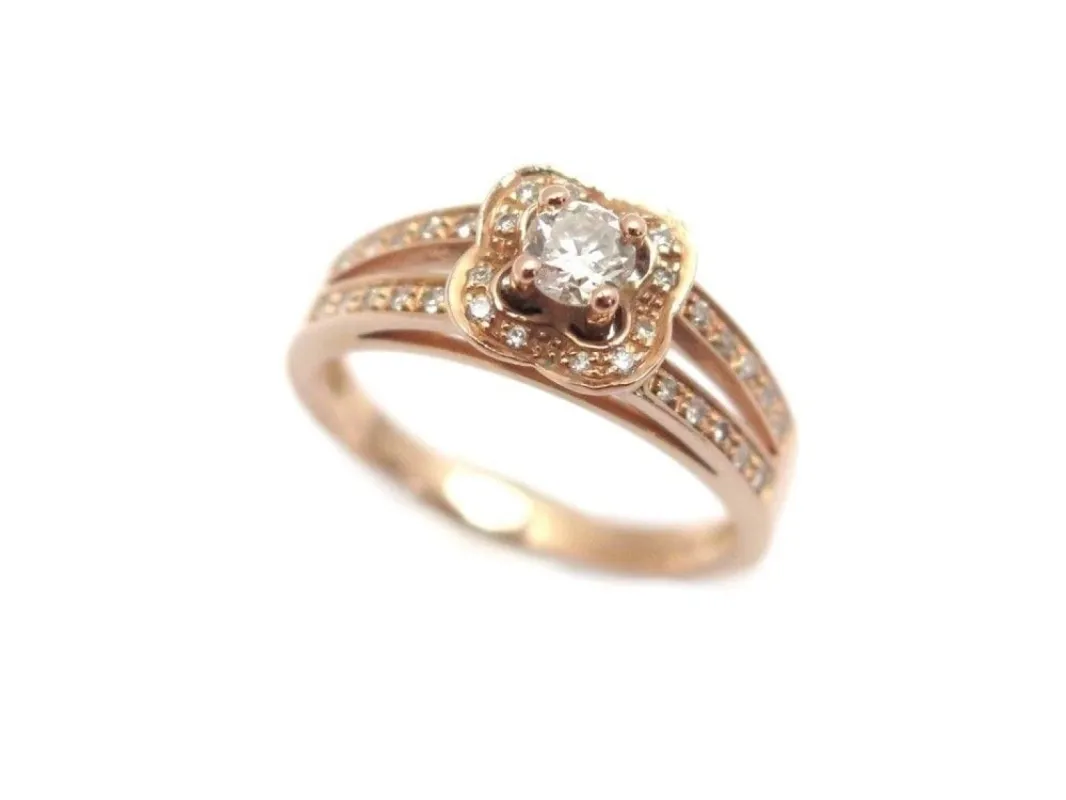 bague MAUBOUSSIN solitaire chance of love n2 or rose & diamants sold by 58 Facettes