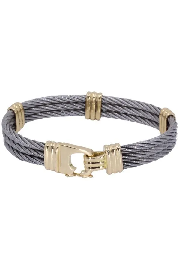 BRACELET CABLES OR ET ACIER sold by 58 Facettes product image thumbnail 3