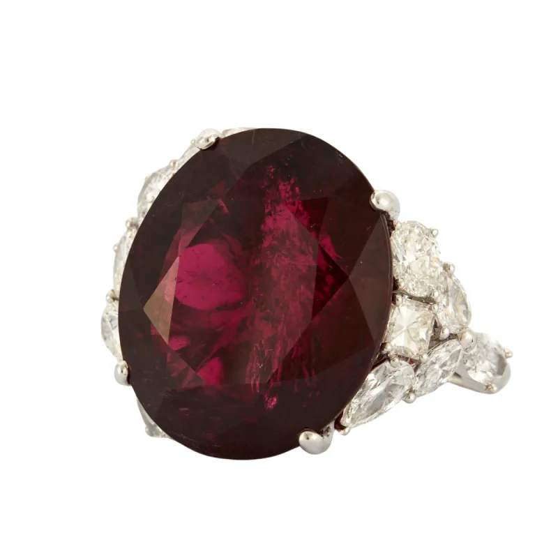 Bague Cocktail Rubellite 69cts Diamants sold by 58 Facettes
