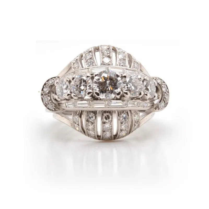 Bague dôme Platine Diamant sold by 58 Facettes