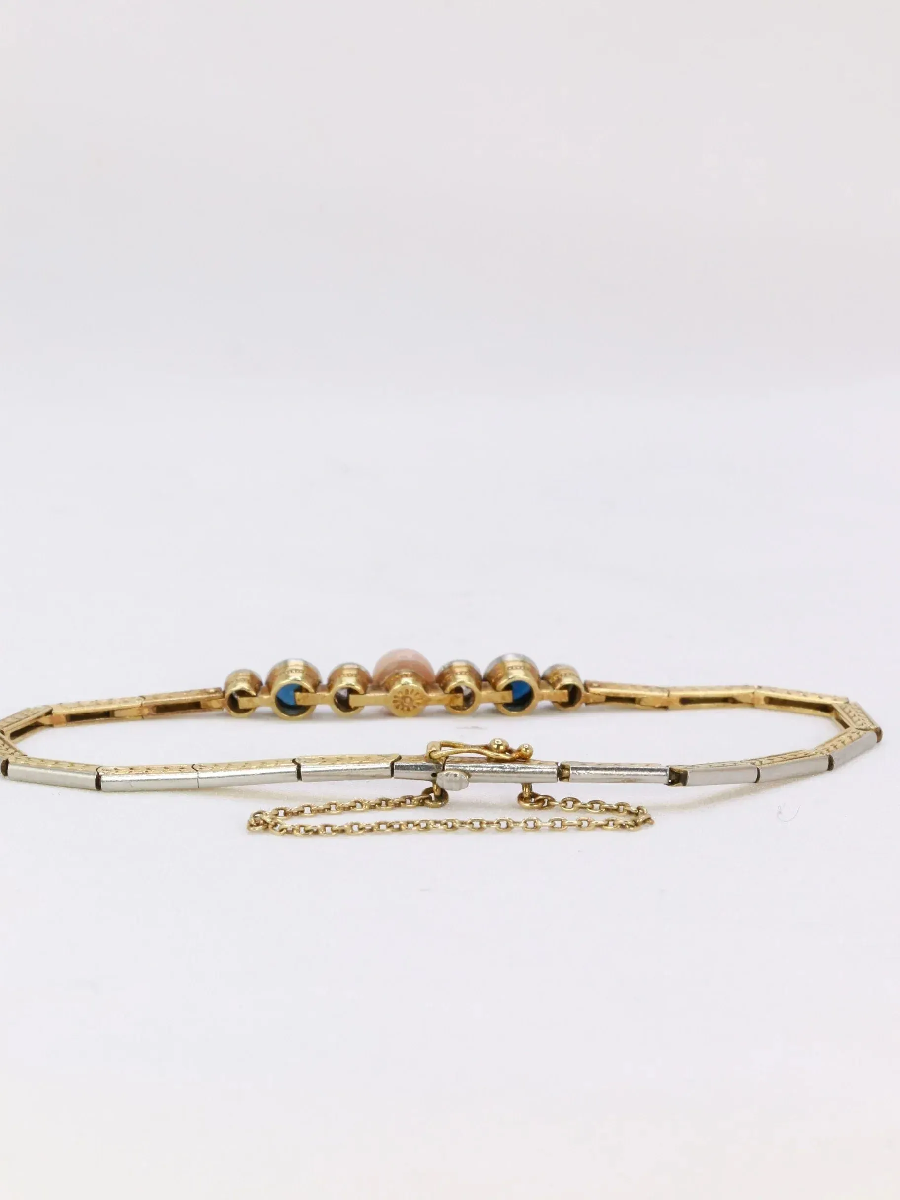 Bracelet Belle Epoque 2 Ors Perle fine Diamants Saphirs sold by 58 Facettes product image thumbnail 5
