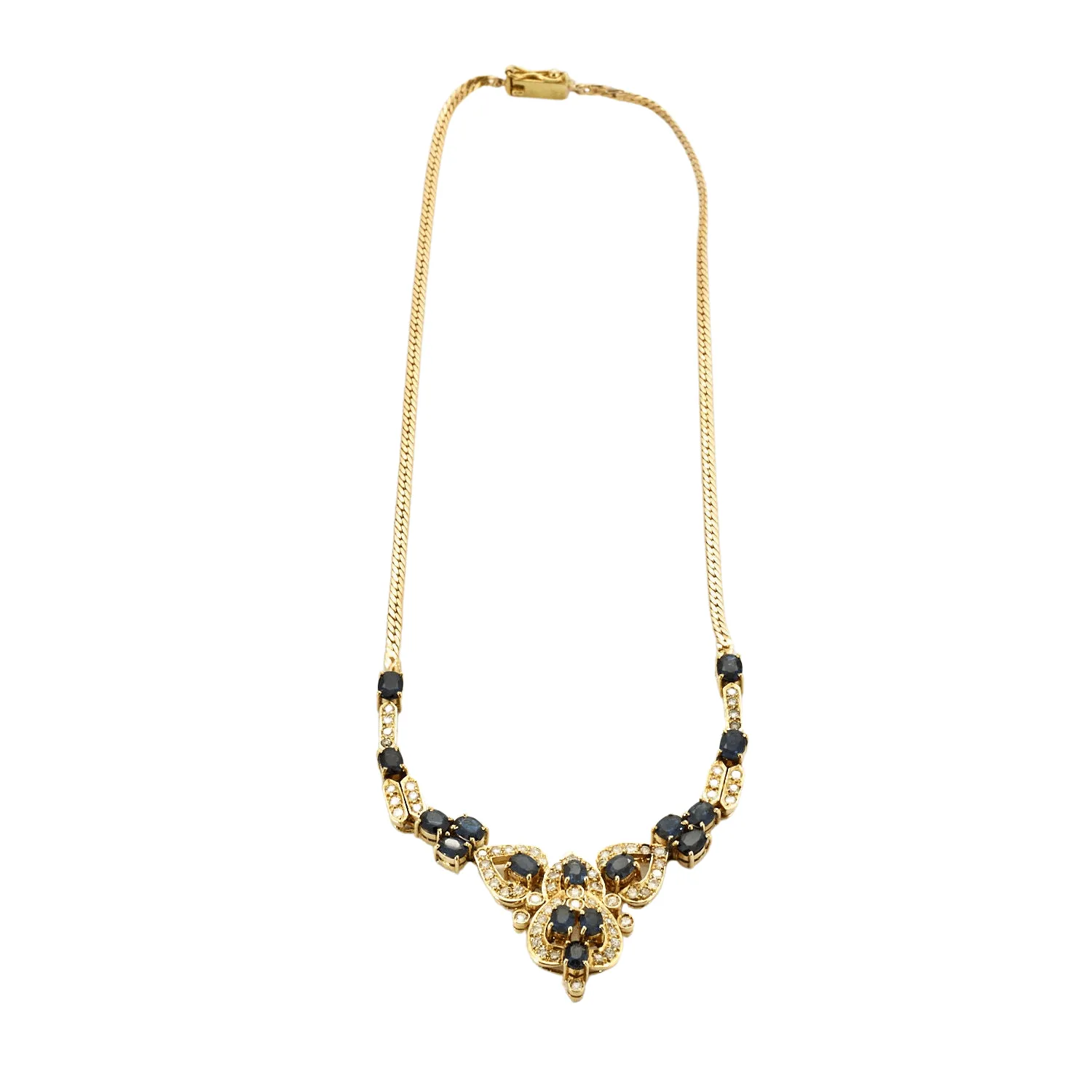 Collier Or jaune Diamants Saphir sold by 58 Facettes