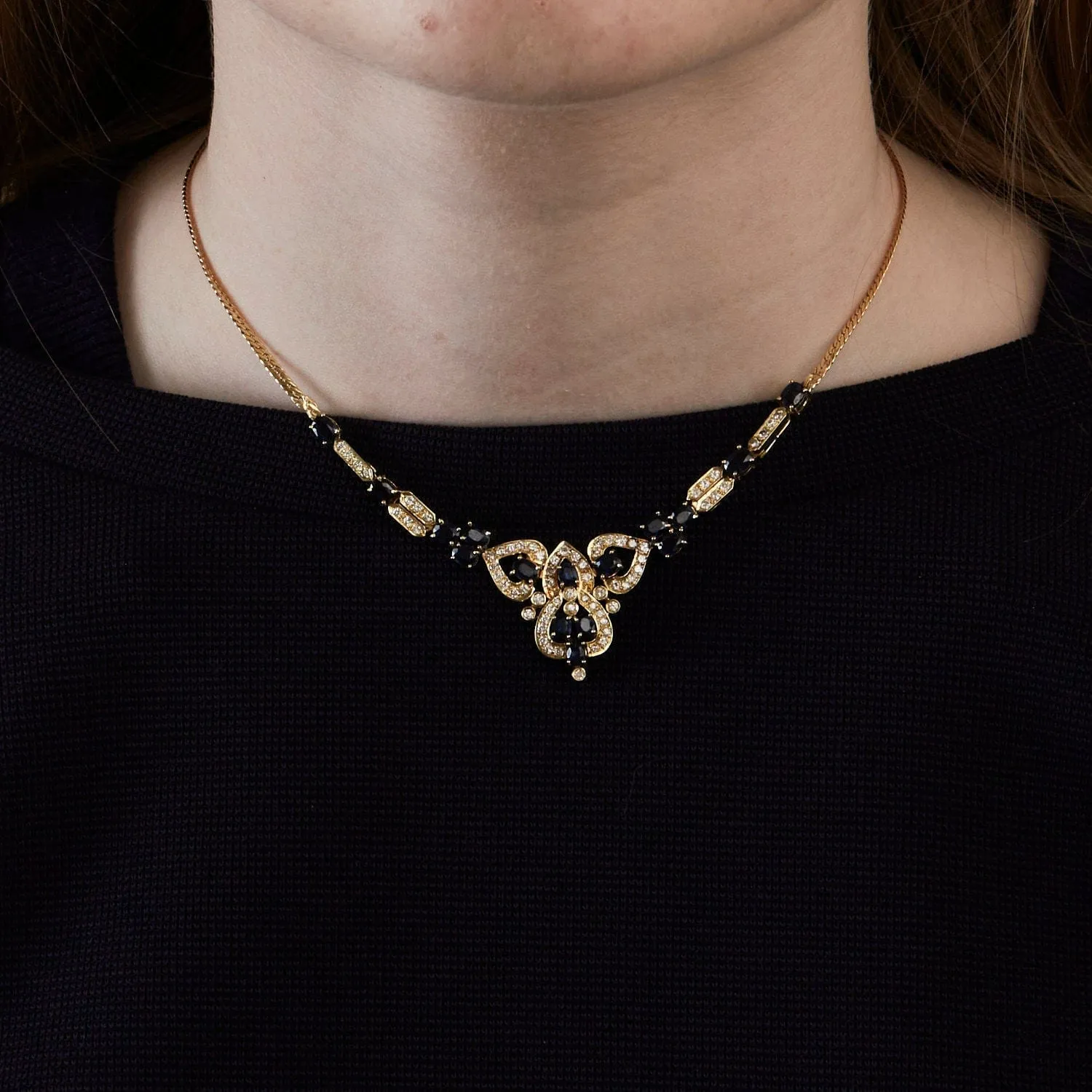 Collier Or jaune Diamants Saphir sold by 58 Facettes product image thumbnail 2