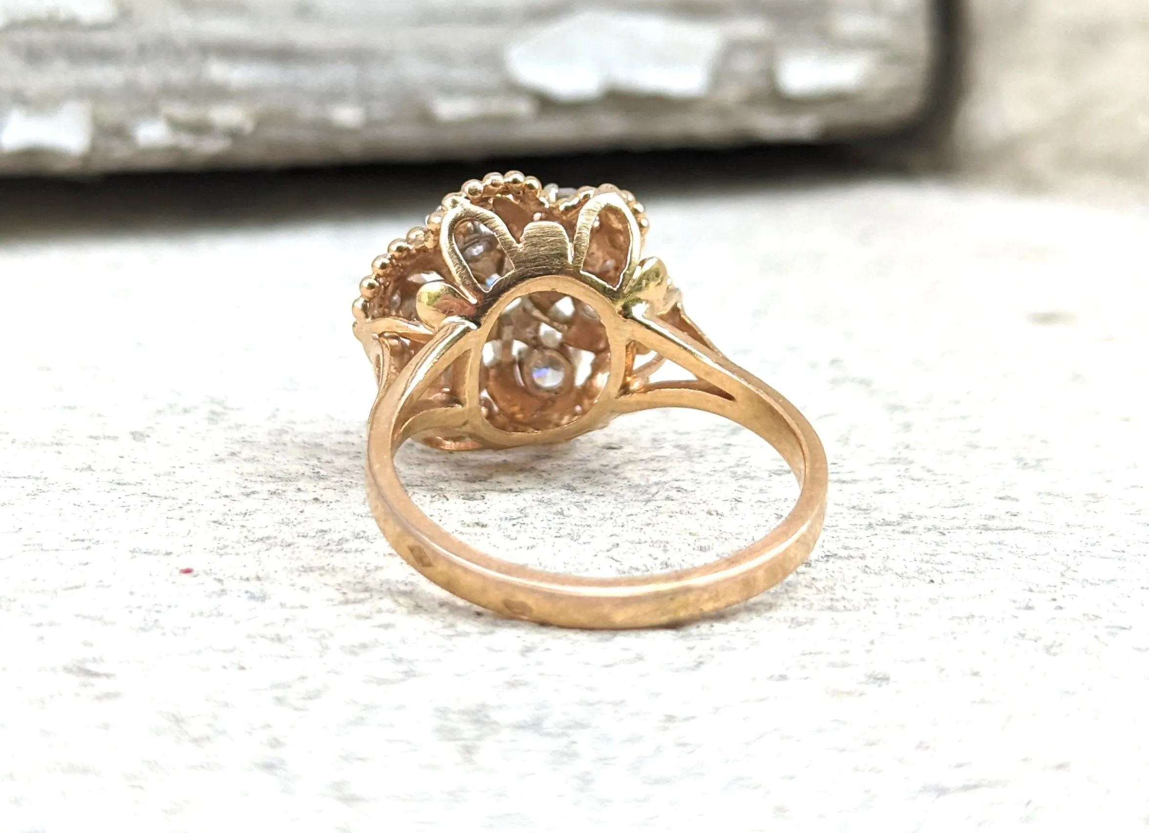 Bague marguerite vintage or et diamants sold by 58 Facettes product image thumbnail 4
