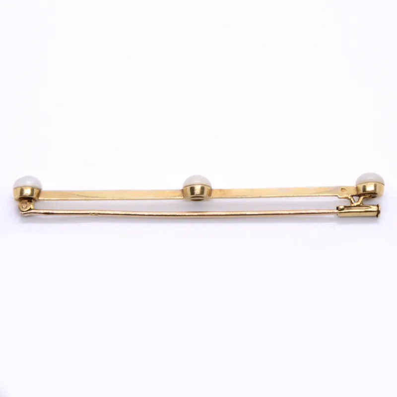 Broche barrette « Triade » or et perles sold by 58 Facettes
