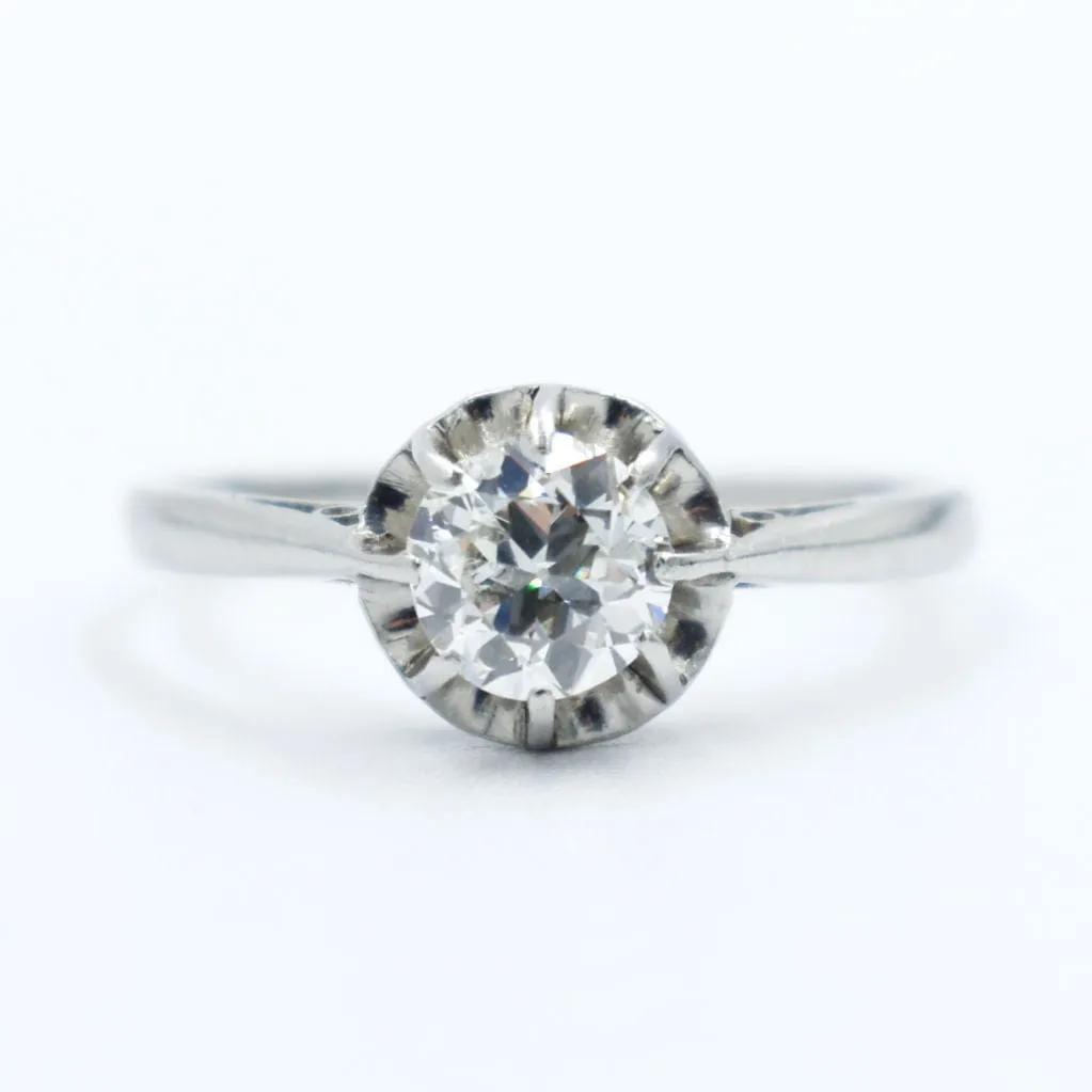 Bague Solitaire Ancien Platine et Diamants sold by 58 Facettes product image thumbnail 2