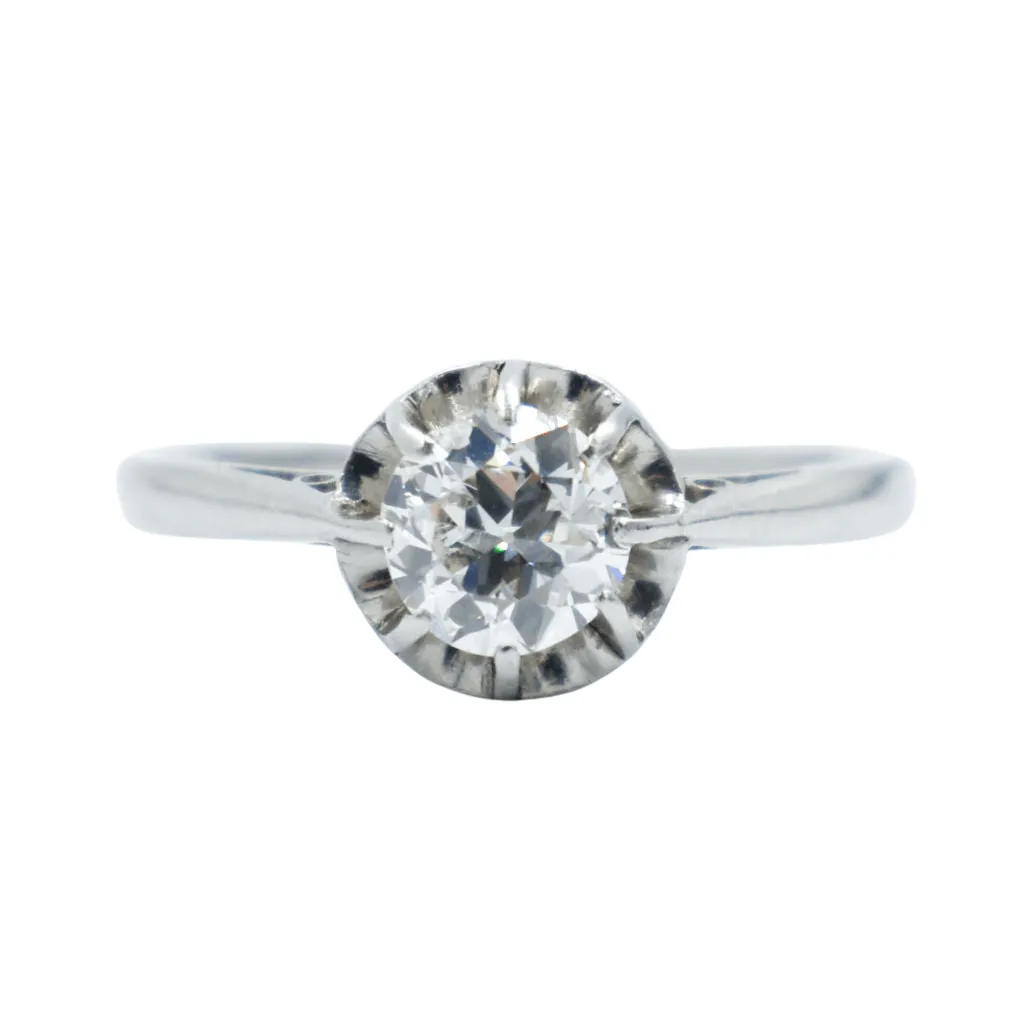 Bague Solitaire Ancien Platine et Diamants sold by 58 Facettes