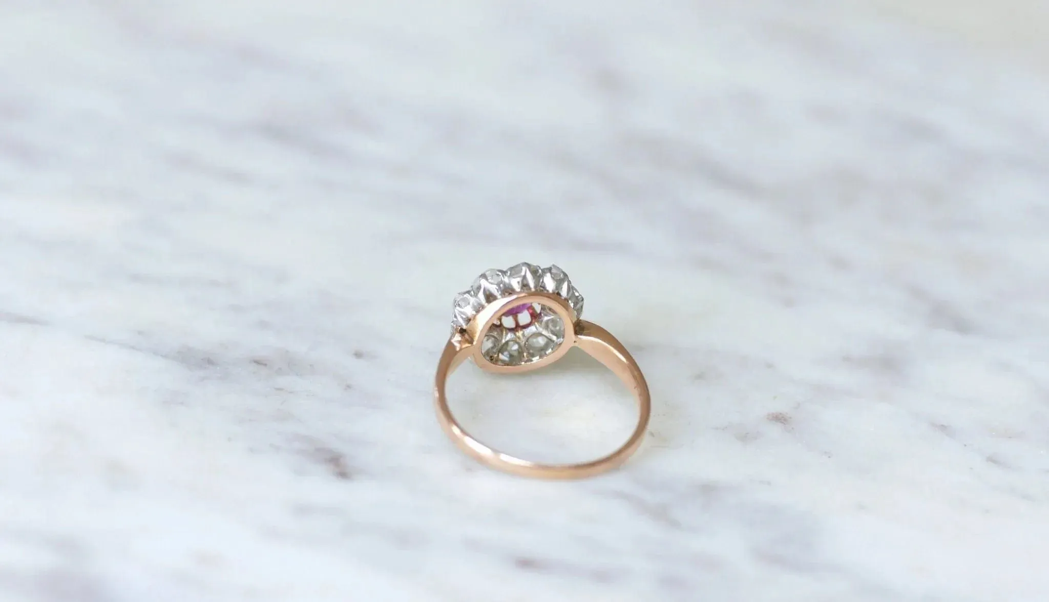 Bague marguerite saphir rose, diamants sold by 58 Facettes product image thumbnail 4
