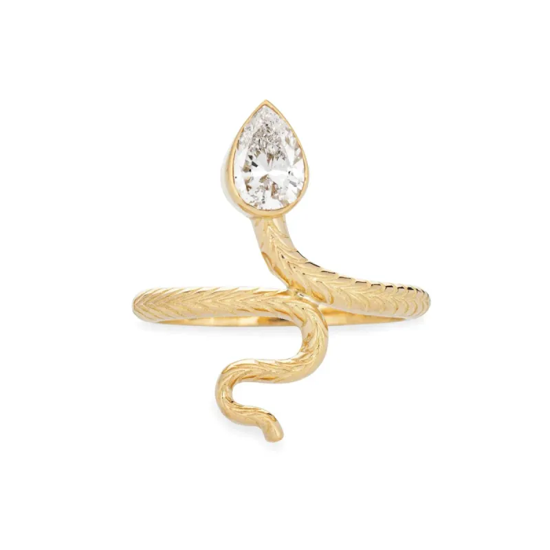 Bague Serpent Estate Or Jaune 18 Carats GIA 0,58ct Diamant sold by 58 Facettes