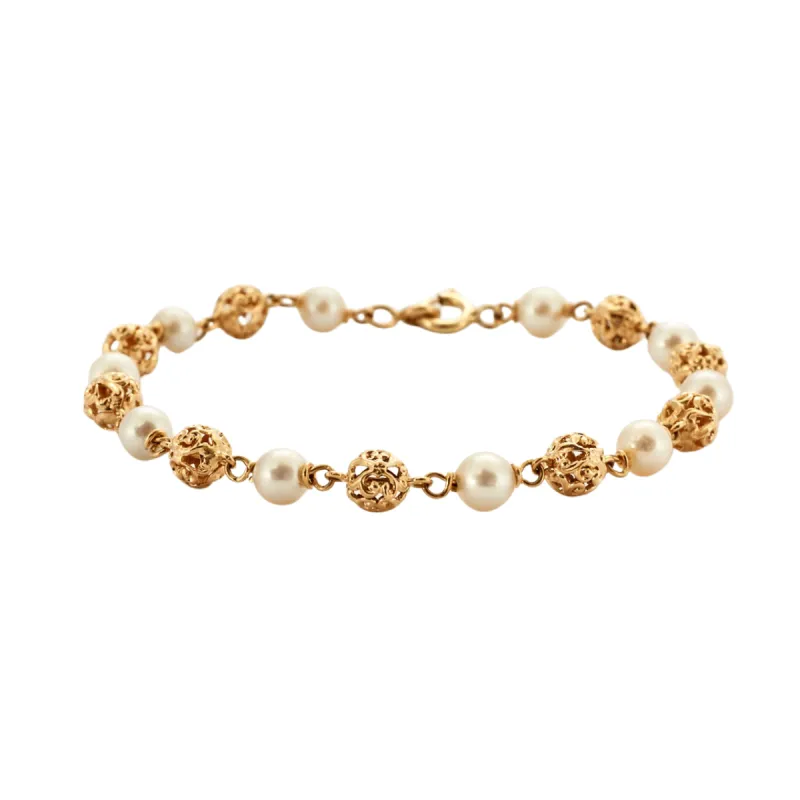 Bracelet composé de perles en or jaune sold by 58 Facettes