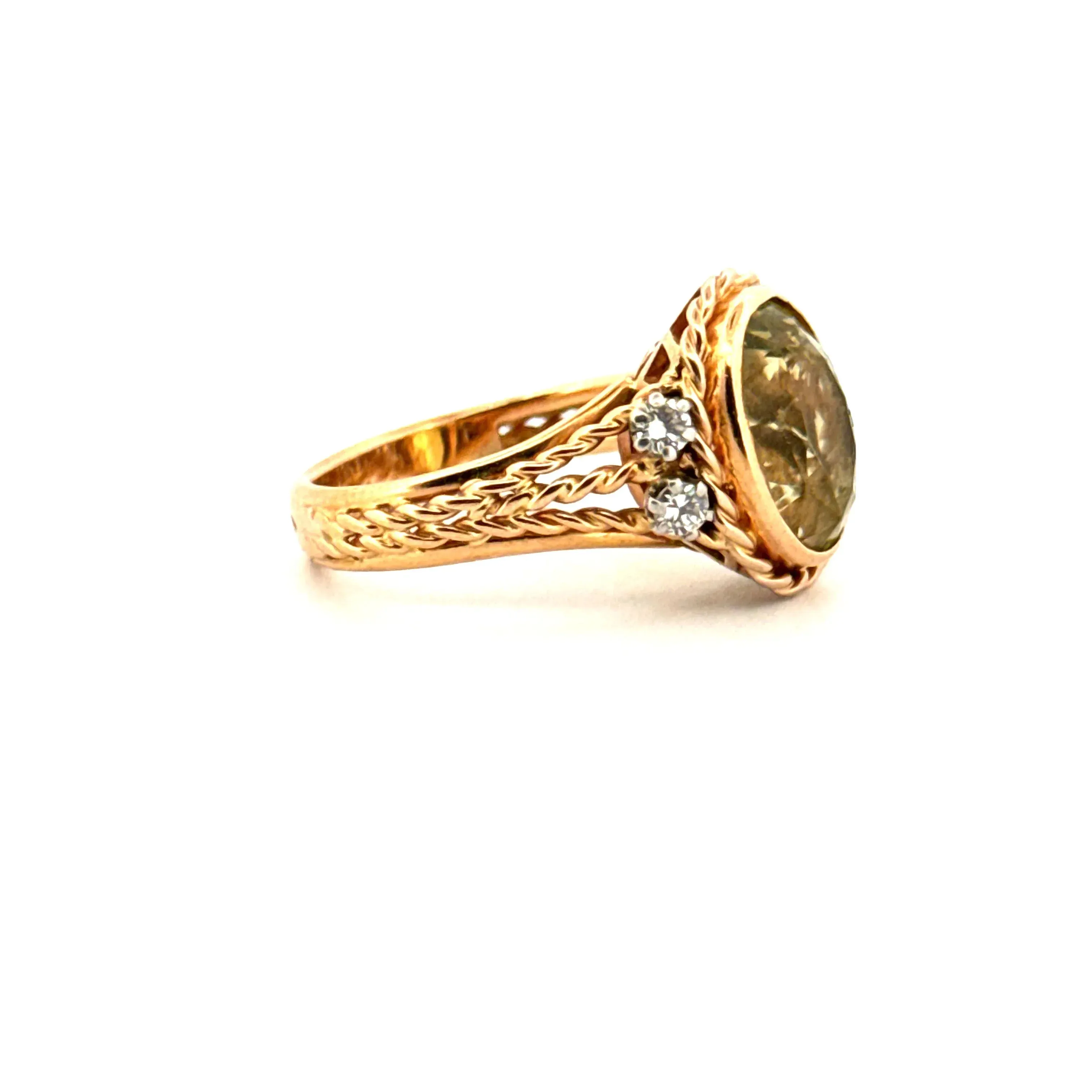 Bague Or Jaune 18k Tourmaline & Diamant sold by 58 Facettes product image thumbnail 5