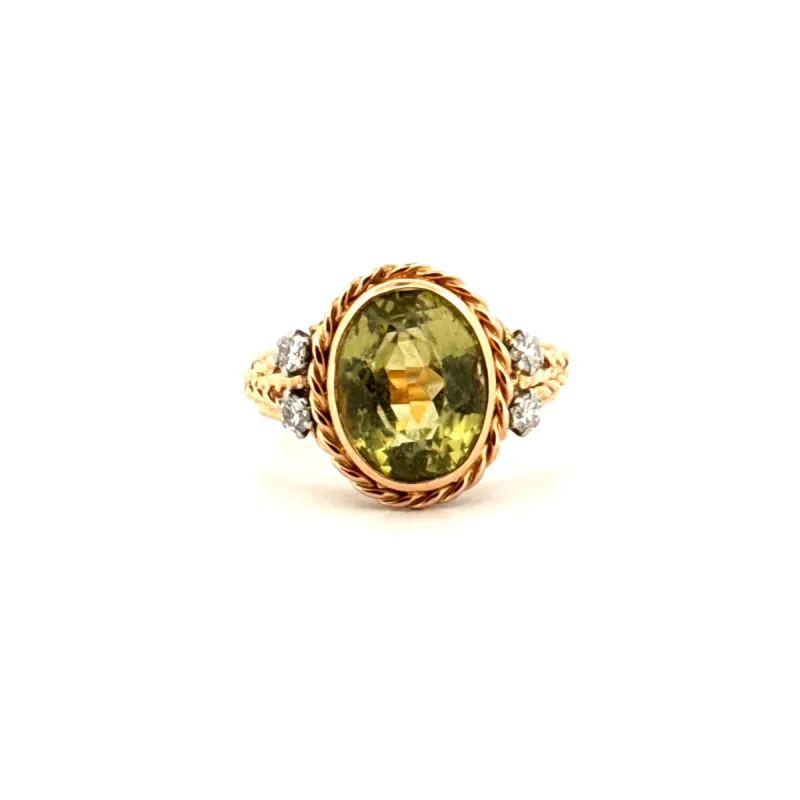 Bague Or Jaune 18k Tourmaline & Diamant sold by 58 Facettes