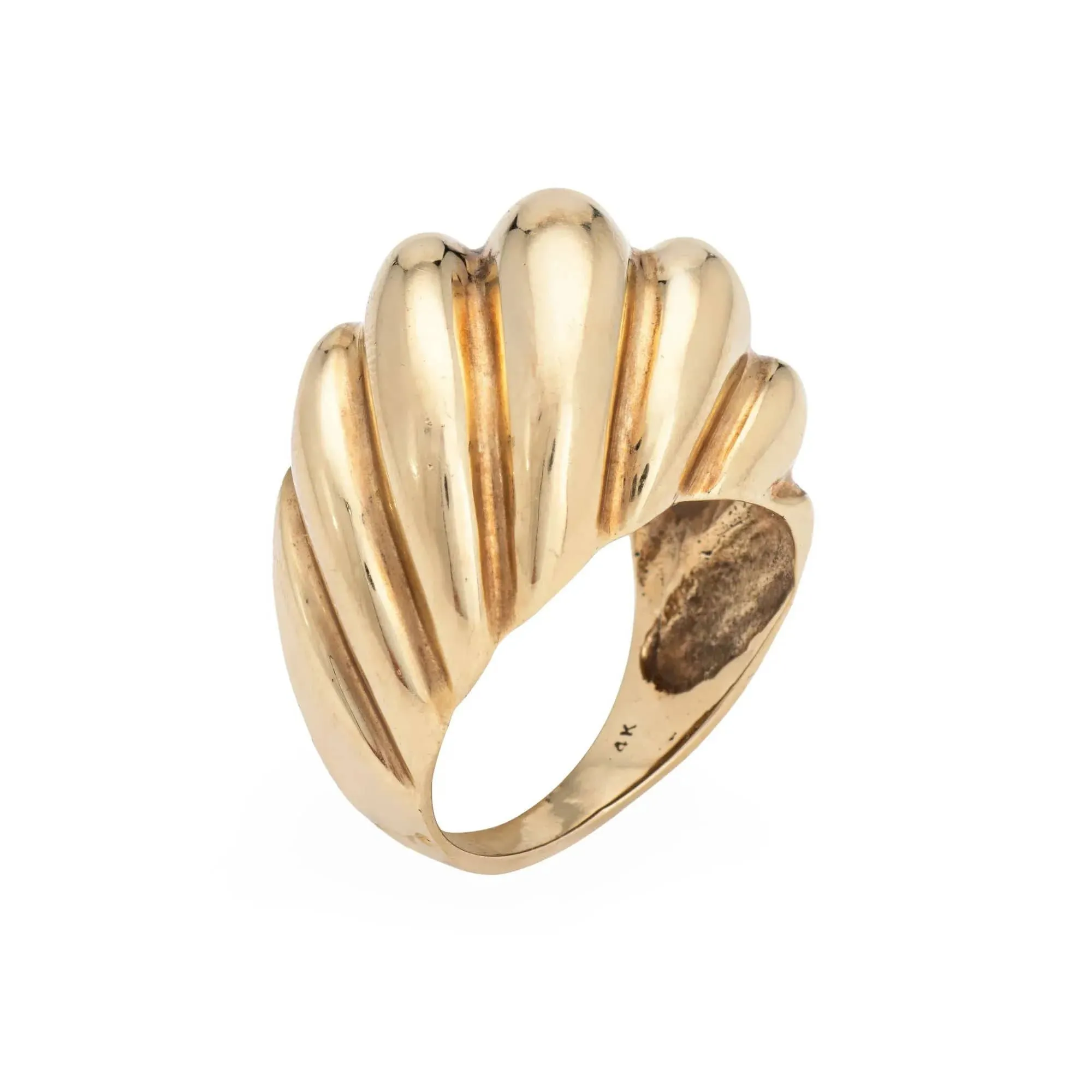 Bague en or cannelée vintage des années 70 sold by 58 Facettes product image thumbnail 3