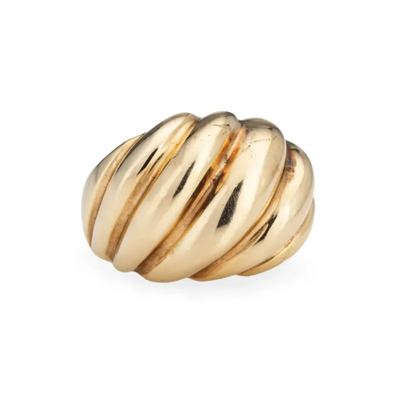 Bague en or cannelée vintage des années 70 sold by 58 Facettes