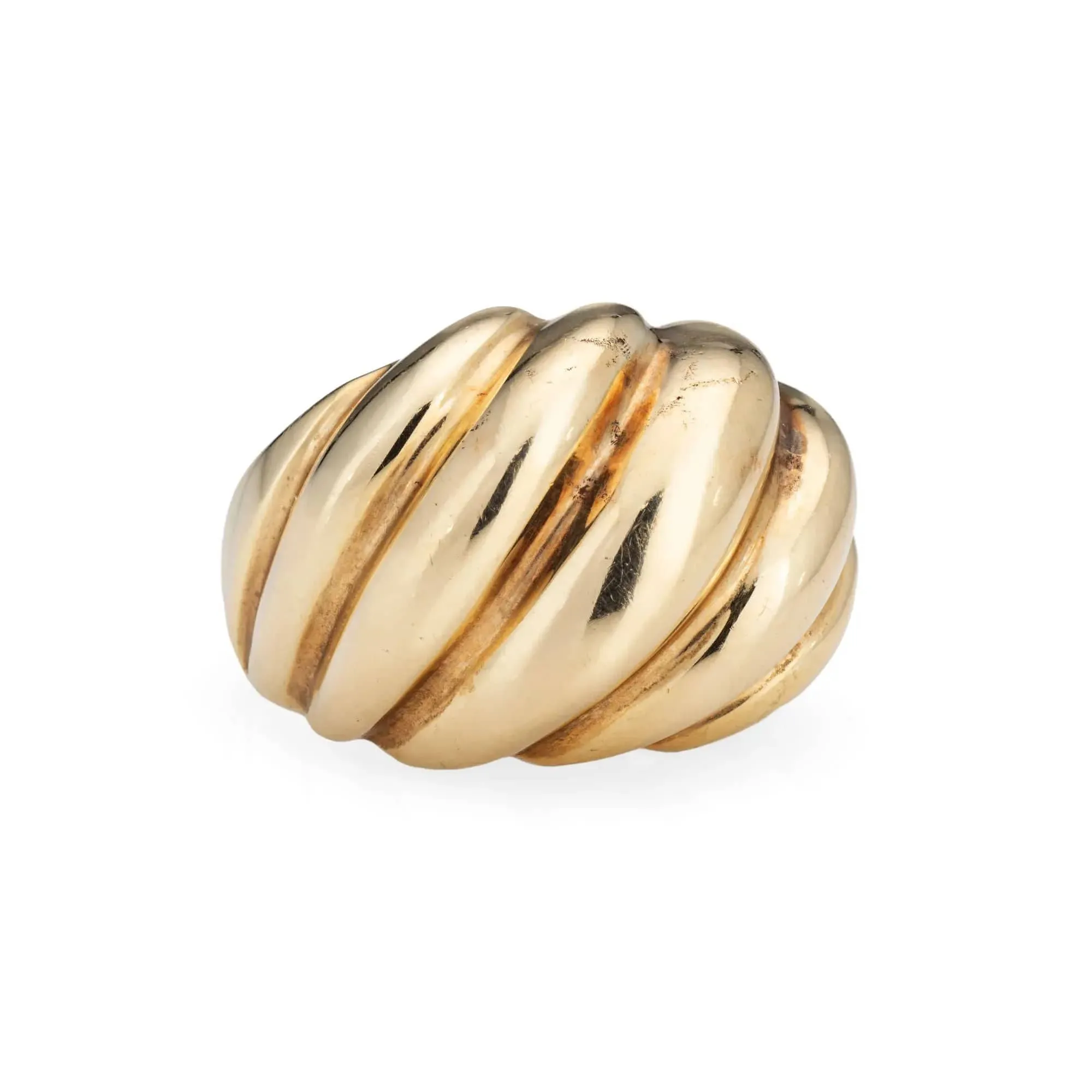 Bague en or cannelée vintage des années 70 sold by 58 Facettes