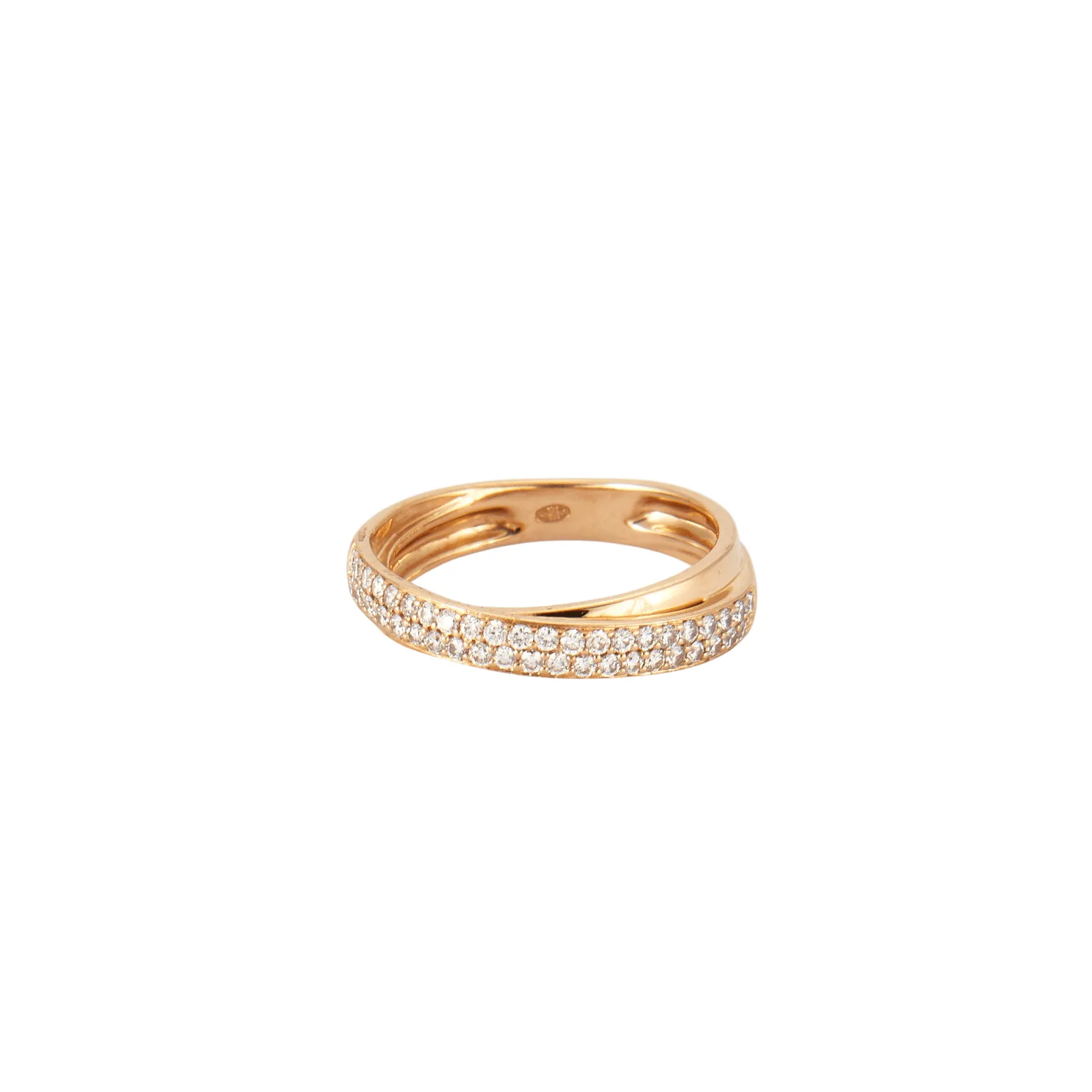 DIDIER GUERIN - Bague croisée pavage Diamants sold by 58 Facettes