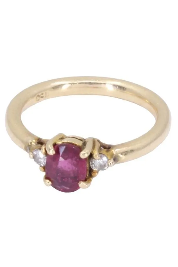 BAGUE MODERNE RUBIS ET DIAMANTS sold by 58 Facettes