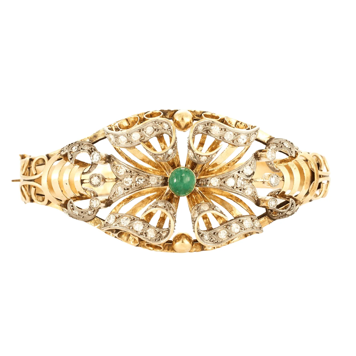 Bracelet Emeraude cabochon Diamants sold by 58 Facettes