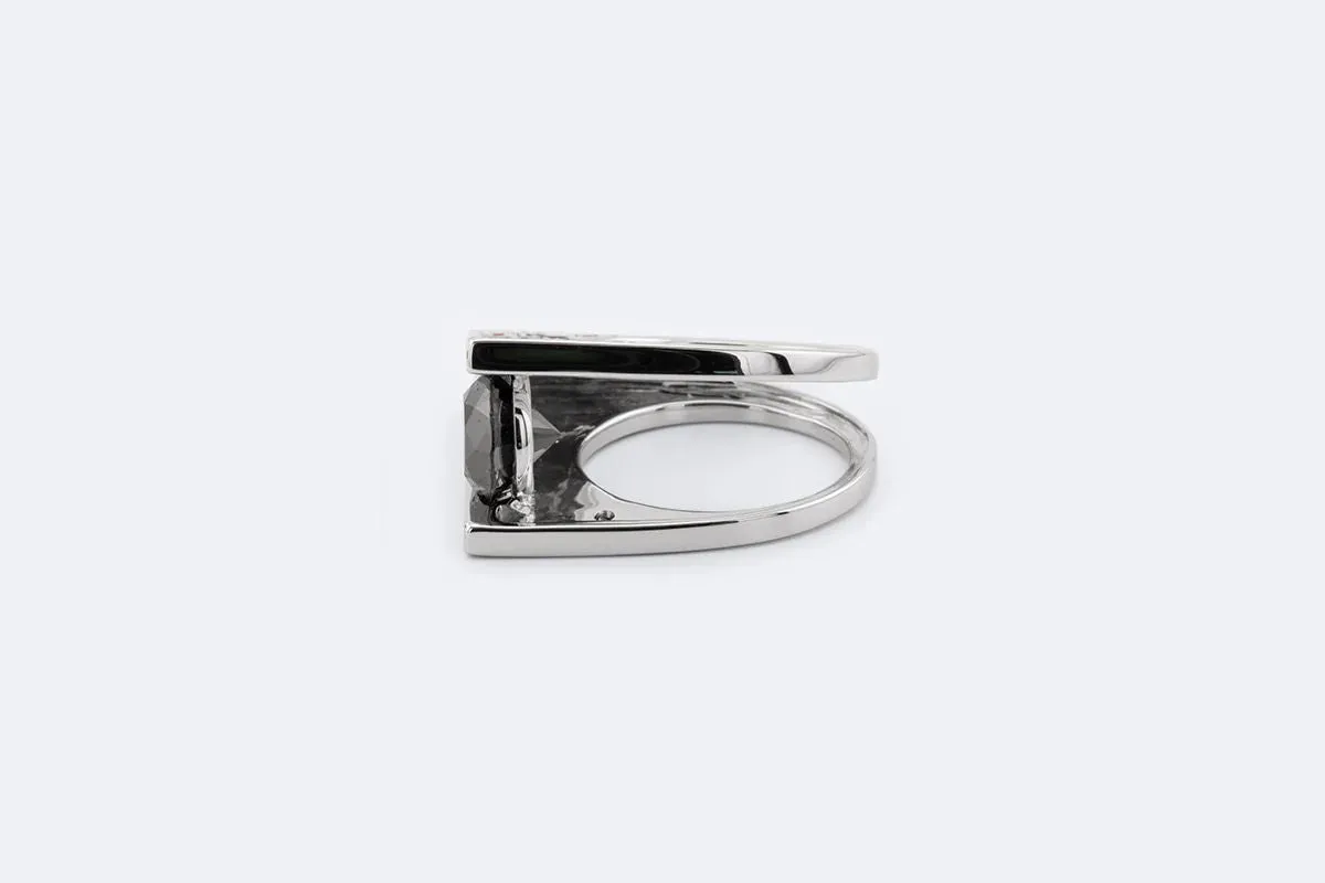 Bague moderne en or blanc 18 kt avec rubis et diamants noirs sold by 58 Facettes product image thumbnail 3